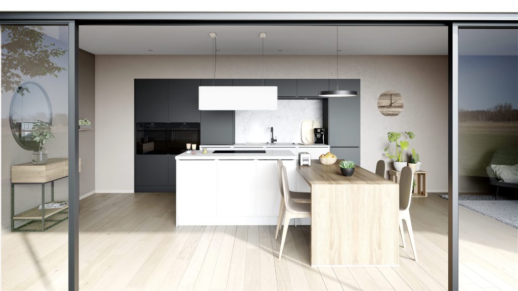 cocinas-en-l-pequeñas-estilo escandinavo-y-detalles-en-negro-èggo