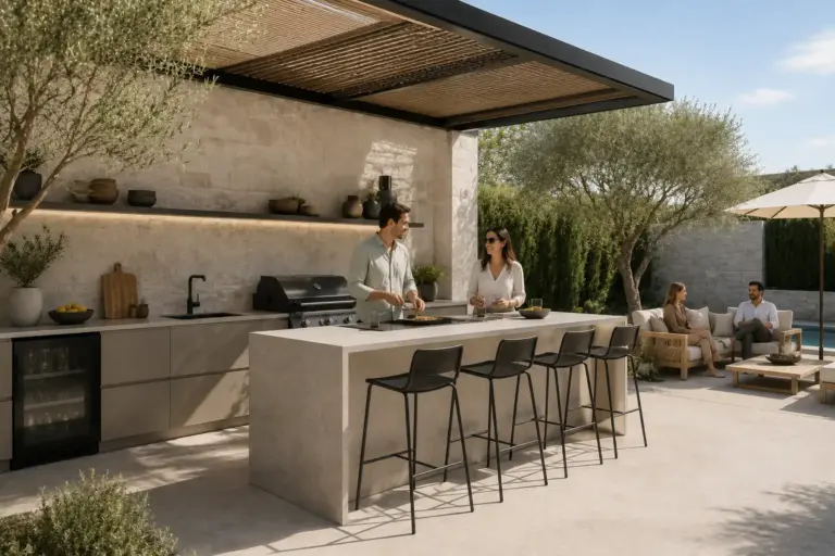 cocina exterior moderna de éggo cocinas