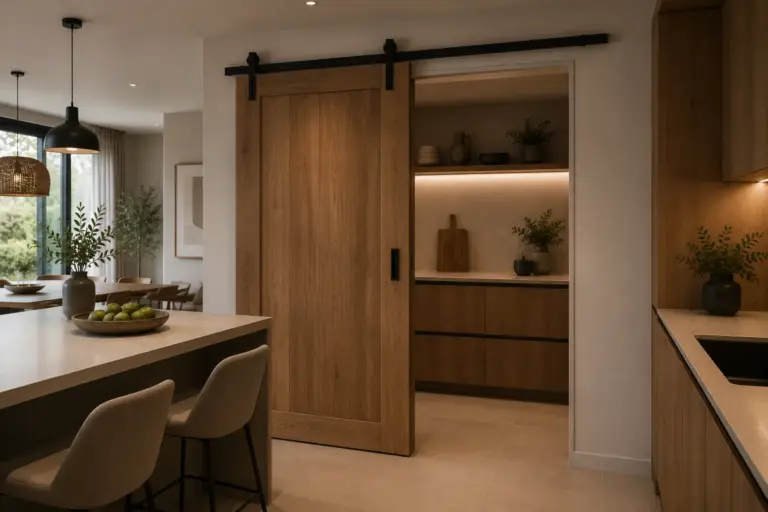 puerta corrediza de madera