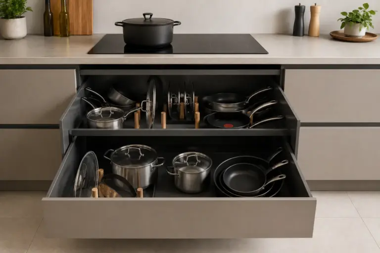 mueble cocina bajo placa de inducción