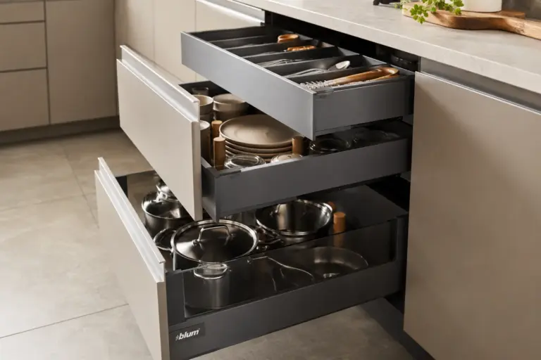 mueble modular de cocina con cajones